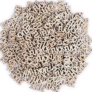 Wooden Fucks 200PCS, Bag of Fuck to Give DIY Jar of Fucks Mini Unfinished Wood Fuck Letters Funny Little Gift for Office Anniversary Birthday Valentines Day