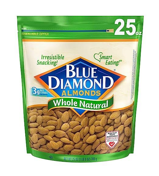 Blue Diamond Almonds Whole Natural Raw Snack Nuts