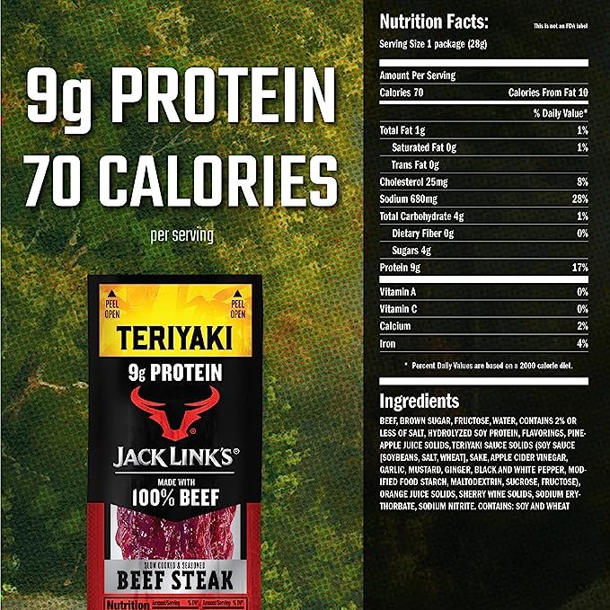 Jack Link’s Premium Cuts Beef Steak, Teriyaki